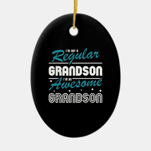 Grandson Gift | Im Ej en vanlig morson Julgransprydnad Keramik (Framsidan)