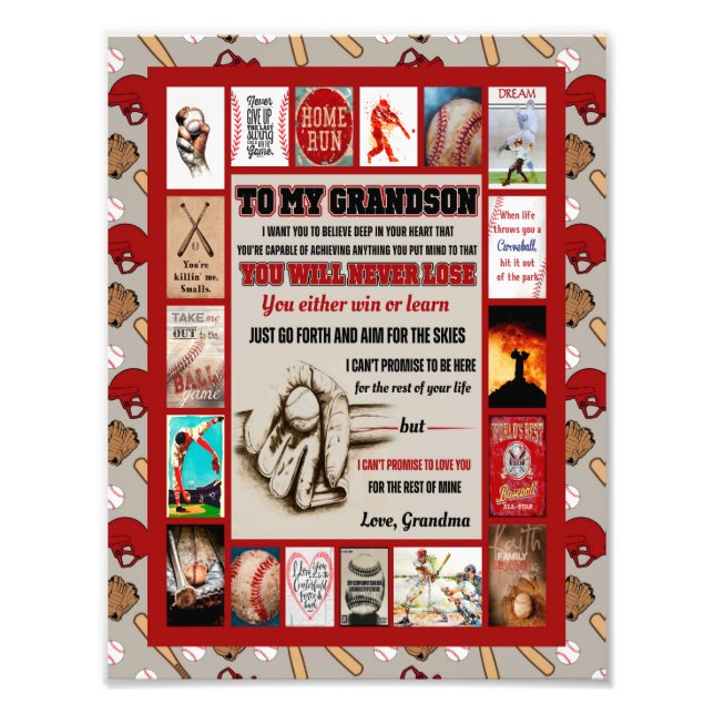 Grandson Gifts | Till Min morson Kärlek från mormo Fototryck (Framsidan)