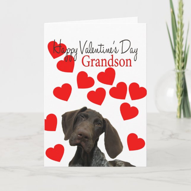 Grandson Glossy Grizzly Valentine Puppy Kärlek Helgkort (Framsida)