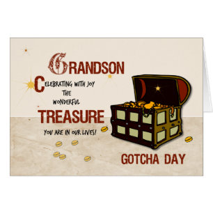 Grandson Gotcha Day med Pirat Treasure Hälsningskort