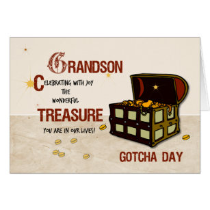 Grandson Gotcha Day med Pirat Treasure Hälsningskort