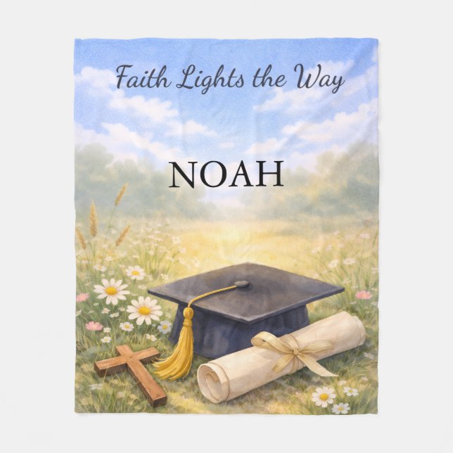 Grandson Graduation Personalized Christian Gift Fleecefilt (Framsidan)