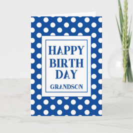Grandson Grattis på födelsedagen Blue Polka Dot Kort