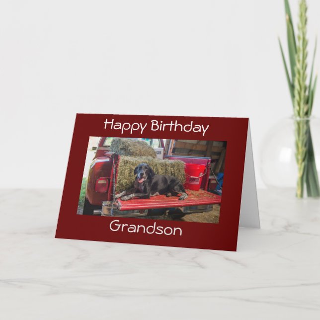 ***GRANDSON*** GRATTIS PÅ FÖDELSEDAGEN KORT (Framsida)