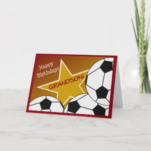 Grandson - Grattis på födelsedagen Soccer Loving G Kort