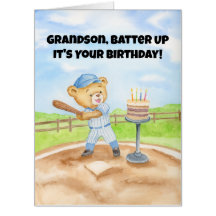 Grandson Happy Birthday Baseball Teddy Bear