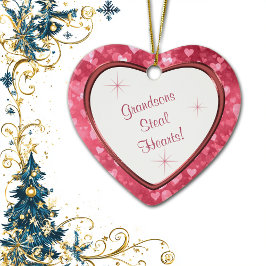 Grandson Heart Keepsaké Julgransprydnad Keramik