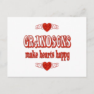 Grandson Hearts Vykort