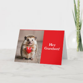 GRANDSON HEDGEHOG VALENTINE CARD TACK KORT