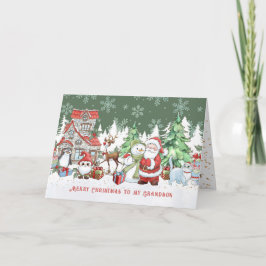 Grandson jul Santa Snögubbe Rudolph Kort
