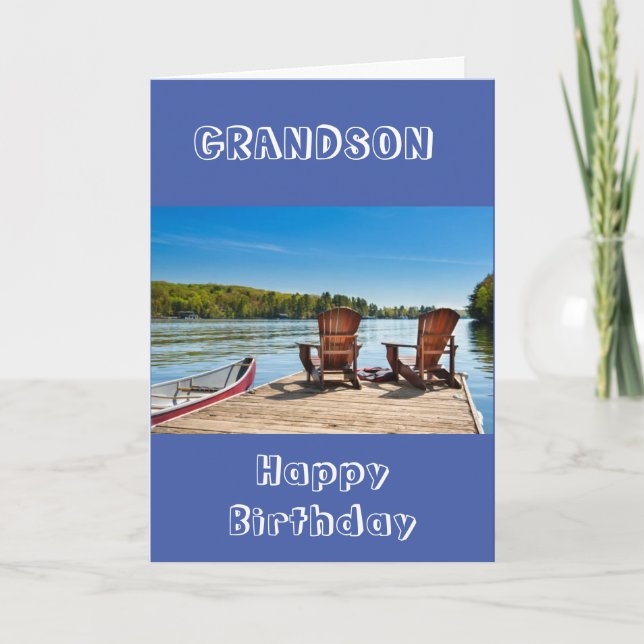 **GRANDSON** JUSTERA DITT BIRTHDAY-KORT KORT (Framsida)