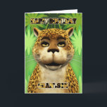 Grandson Leopard Jungle Birthday Card Kort<br><div class="desc">Grandson Leopard Jungle Birthday Card</div>