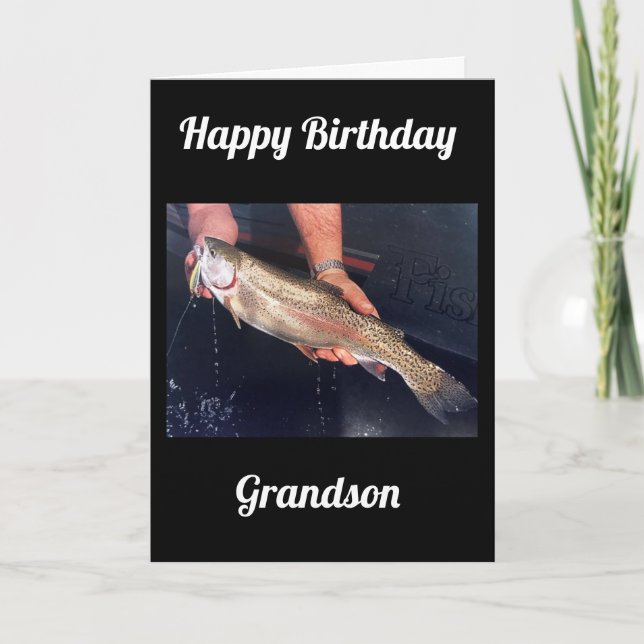 **GRANDSON** PÅ DIN BIRTHDAY KORT (Framsida)