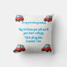 Grandson Prayer From Grandma Throw Pillow Kudde