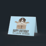 Grandson Puppy in Box Birthday Card Kort<br><div class="desc">Födelsedagskort. En (tysk förkortning) pekare i en kartong. Grattisar. Anpassa det här kortet för alla åldrar, mottagare, färg. En födelsedag att fira? Skicka ett vattenfärgsfödelsedagskort till din familj och dina vänner och önska dem den sötaste födelsedagen någonsin! Det här födelsedagskortet finns på några språk som inte är engelska och som...</div>
