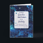 Grandson Religiösa Birthday Stars i Himlar Kort<br><div class="desc">Öka din barnsons födelsedag med det här religiösan för personlig. Med ett anpassade namn visas kortet under ett gudomligt himlar fyllt med stjärnor som symboliserar välsignelserna uppifrån. Inuti finns ett religiösa-budskap som fördjupar det kosmiska temat och uttrycker varmt önskemål för hans unika resa i Guds plan. Anpassa det med namn...</div>
