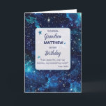 Grandson Religiösa Birthday Stars i Himlar Kort<br><div class="desc">Öka din barnsons födelsedag med det här religiösan för personlig. Med ett anpassade namn visas kortet under ett gudomligt himlar fyllt med stjärnor som symboliserar välsignelserna uppifrån. Inuti finns ett religiösa-budskap som fördjupar det kosmiska temat och uttrycker varmt önskemål för hans unika resa i Guds plan. Anpassa det med namn...</div>
