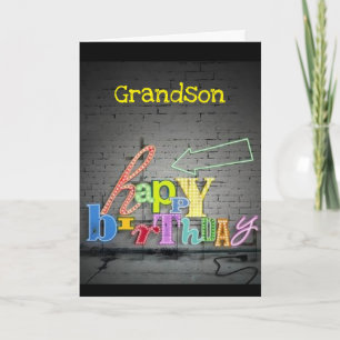 **GRANDSON** SKRIVNINGEN ÄR PÅ WALL BIRTHDAY KORT