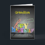 **GRANDSON** SKRIVNINGEN FINNS PÅ WALL BIRTHDAY KORT<br><div class="desc">TALA OM FÖR DIN ***GRANDSON** HUR MYCKET DU ÖNSKAR HONOM ETT "MYCKET GRATTIS PÅ FÖDELSEDAGEN" TACK FÖR ATT DU STOPPAT MED 1 AV MINA 8 LAGRAR!!</div>
