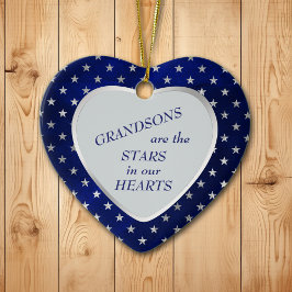 Grandson Star Heart Keepsaké Julgransprydnad Keramik