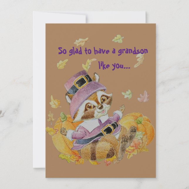 Grandson Thanksgiving Hälsning Card (Framsida)