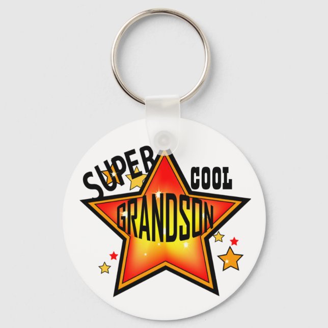 Grandson Toppen Coola Star Funny Keychain Nyckelring (Framsida)