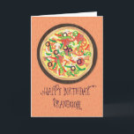 Grandson Tween Tonåring Pizza Birthday Kort<br><div class="desc">Fira din barnsons födelsedag med det här pizzakortet. Spela på ord med kärlek du till pizzasafras...  kommer du säkert att njuta av en interpolering eller tonåring sonson.</div>