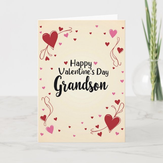 Grandson Valentine Greeting Card Kort (Framsida)