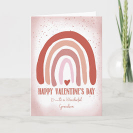 Grandson Valentine Hand målade mjuk Rosa Kort