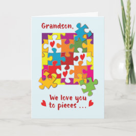 Grandson Valentine Puzzle Kärlek till Delar Kort