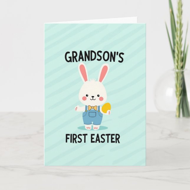 Grandsons First Easter Celebration Card Kort (Framsida)