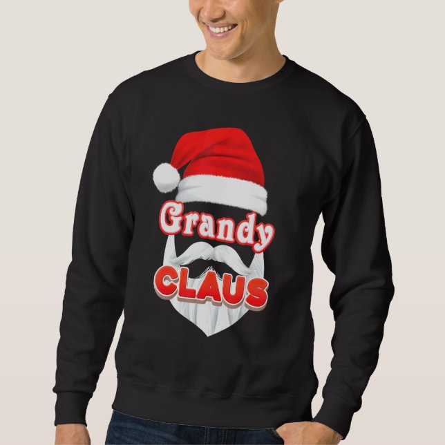 Grandy Claus jul Santa Ansikte Merry Ugly Sweat Lång Ärmad Tröja (Framsida)