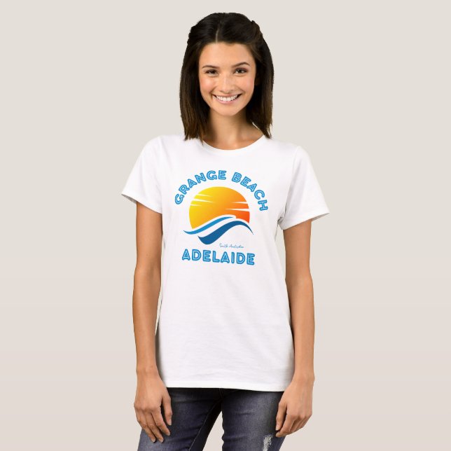 GRANGE BEACH-ADELAIDE South Australia T Shirt (Hel framsida)