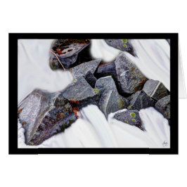 Granit i ett snöfältskort hälsningskort