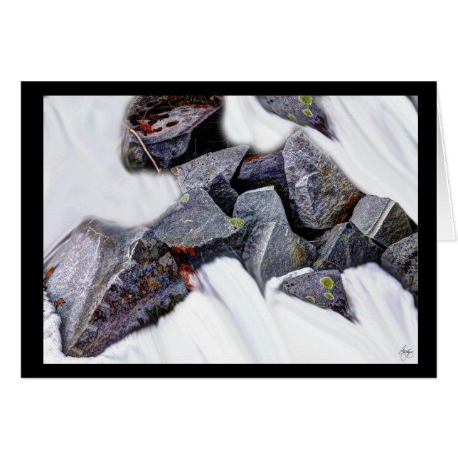 Granit i ett snöfältskort hälsningskort (Framsidan Horizontal)