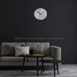 Granite Black Rund Klocka