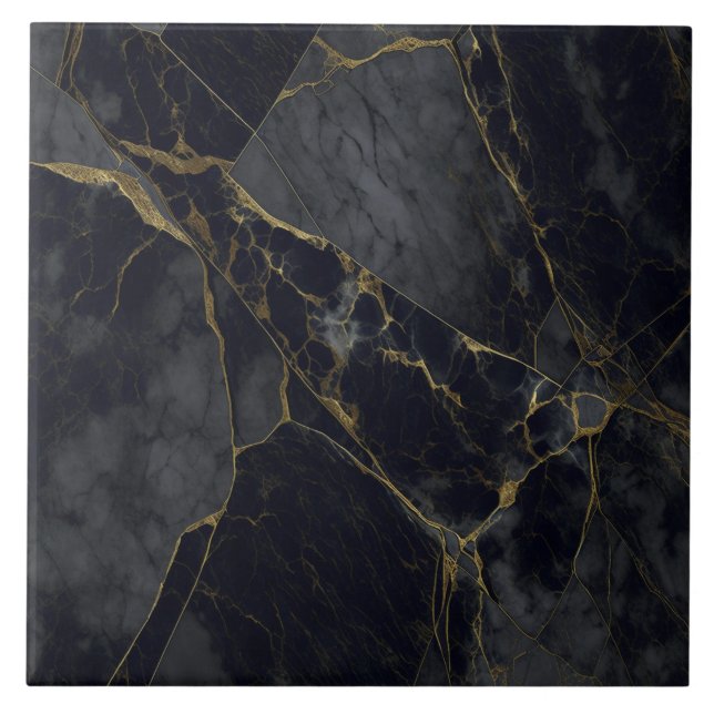 Granite Grått och Black Ceramic Tile Broken Effect Kakelplatta (Framsidan)