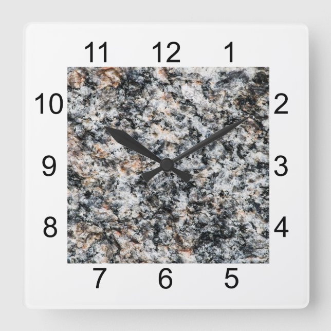 Granite - Hård Sten Fyrkantig Klocka (Framsida)
