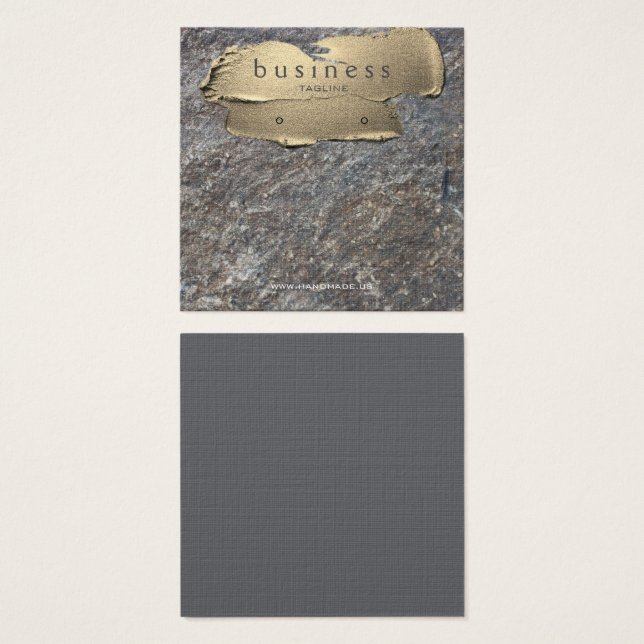 Granite och Guld Earring Visning Fyrkantigt Visitkort (Framsida & baksida)