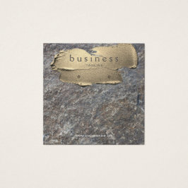 Granite och Guld Earring Visning Fyrkantigt Visitkort