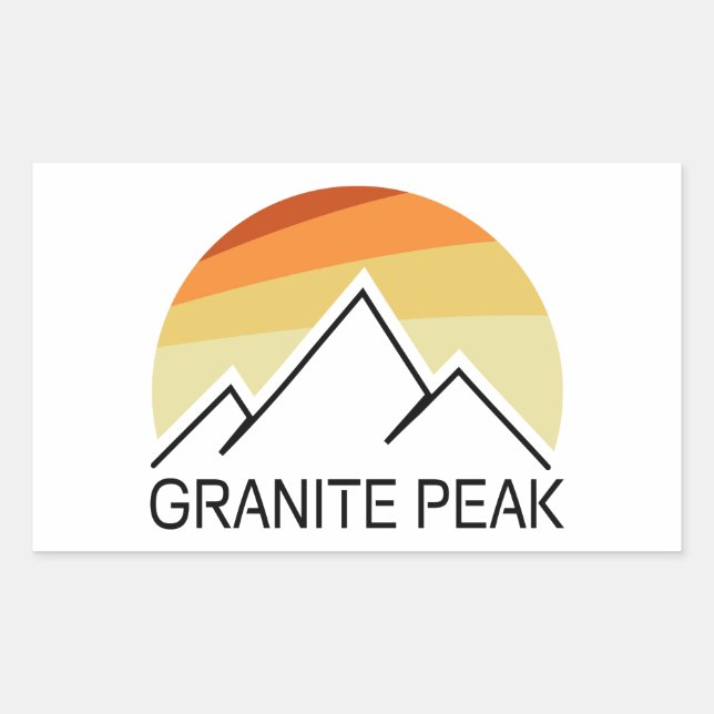 Granite Peak Montana Retro Rektangulärt Klistermärke (Framsida)