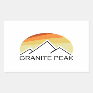 Granite Peak Montana Retro Rektangulärt Klistermärke