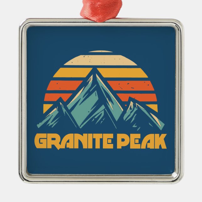Granite Peak Montana Retro Turkos Julgransprydnad Metall (Framsidan)