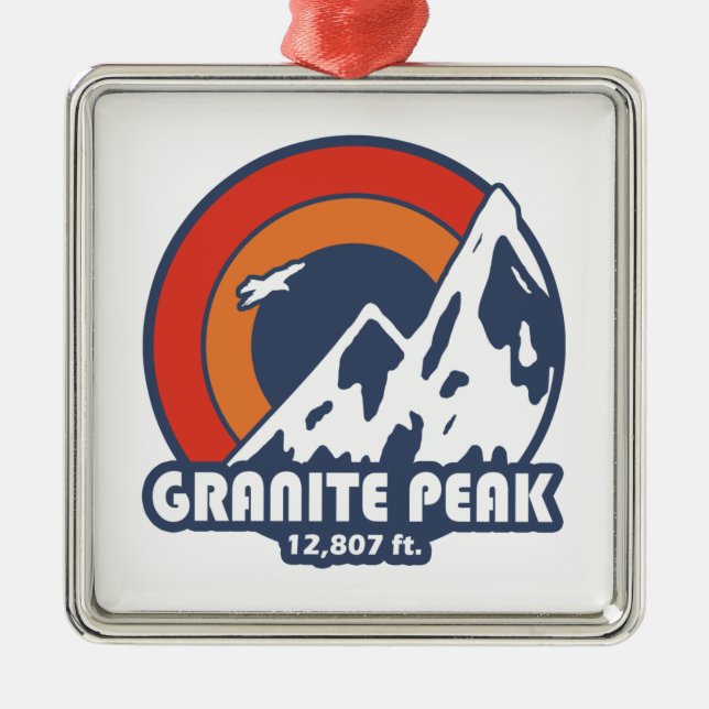 Granite Peak Montana Sol Eagle Julgransprydnad Metall (Framsidan)