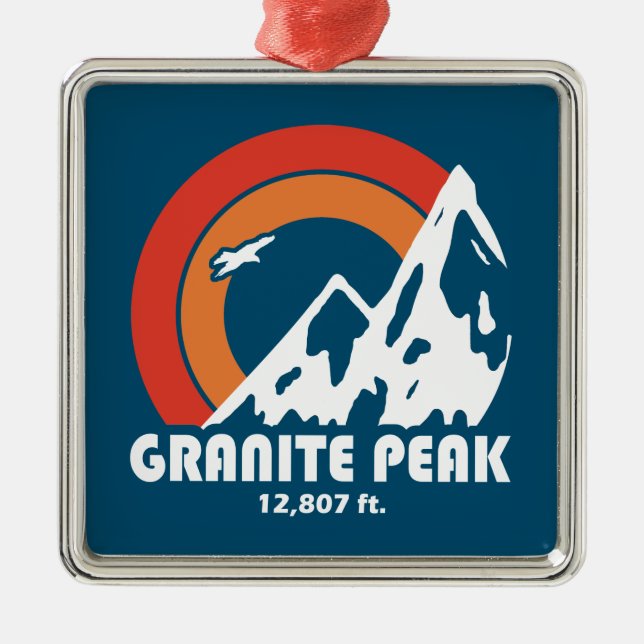 Granite Peak Montana Sol Eagle Julgransprydnad Metall (Framsidan)