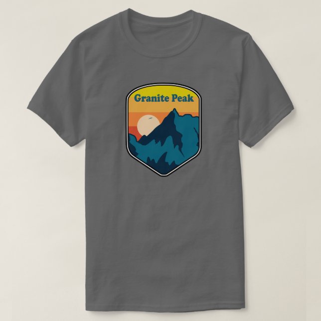 Granite Peak Montana Sunrise T Shirt (Design framsida)