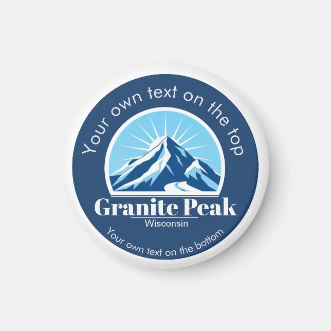 Granite Peak Wisconsin skidestination souvenir  Magnet (Framsidan)