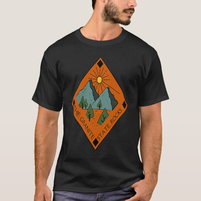 Granite State Sten New Hampshire Graphic N T Shirt (Framsida)