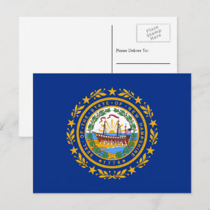 Granite Stater Flagga, Flagga av New Hampshire Vykort