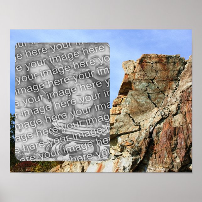 Granite Sten Cliff Ram lägg till ditt foto Poster (Framsidan)